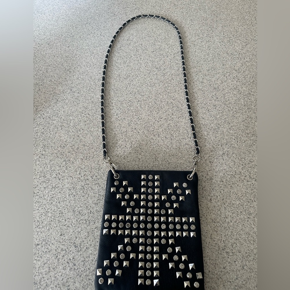 Studs and Rhinestones Small Purse with Chain Strap - Picture 3 of 3